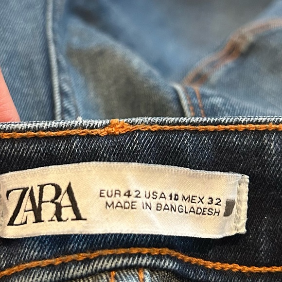 Zara Dark Blue Skinny Jeans with light distressing size 10, new without tags - Picture 6 of 7